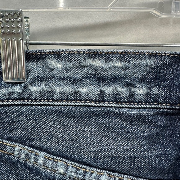 Moussy Vintage Nelson Tapered Jean Button Fly Distressed in Dark Blue Size 25 0 - Picture 11 of 14